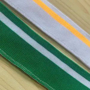 Customized striped 100 polyester knitting rib jacket cuff