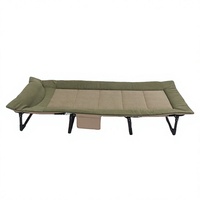 Lit de camping pliant portable pour adultes, pour l'extérieur, l'intérieur, le bureau, les voyages, les vacances, en acier inoxydable vert