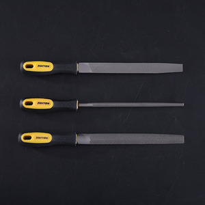 Ensemble de 3 limes professionnelles en acier, 6/8/10 pouces, en acier à haute teneur en carbone, plates, rondes et demi-rondes, pour le travail <span class=keywords><strong>des</strong></span> métaux et le meulage - Product Image 4
