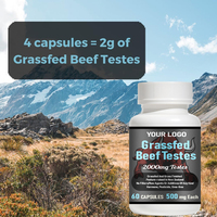 Capsules de testicules de bœuf nourri à l'herbe, complément alimentaire riche en nutriments pour améliorer l'énergie masculine, complément alimentaire nutritionnel naturel OEM