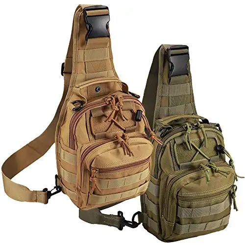 Sturdyarmor Bolso de hombro cruzado 600D Oxford Outdoor Molle Sling Daypack Tactical Chest Bag