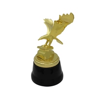 Trophée 3D personnalisé en alliage de zinc, plaqué or, avec base en résine noire et statue d'aigle, fabriqué en Chine, pour récompenses de golf, avec logo personnalisé