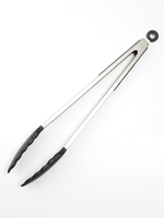 Pince à steak en silicone à poignée Pince à épiler de cuisine en acier inoxydable Pince à pâtes pour la cuisson Rôtir Saisir de petits objets