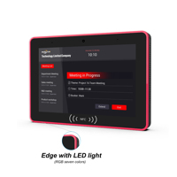 Tablette murale Android 11 de 8 pouces à écran tactile Bordure d'affichage numérique avec lumière LED pour système de réservation de réunion