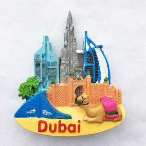 WeiVista resina Dubai frigo magnete 3D città punto di riferimento Souvenir regalo con <span class=keywords><strong>Burj</strong></span> Khalifa per arredamento di viaggio all'ingrosso - Product Image 2
