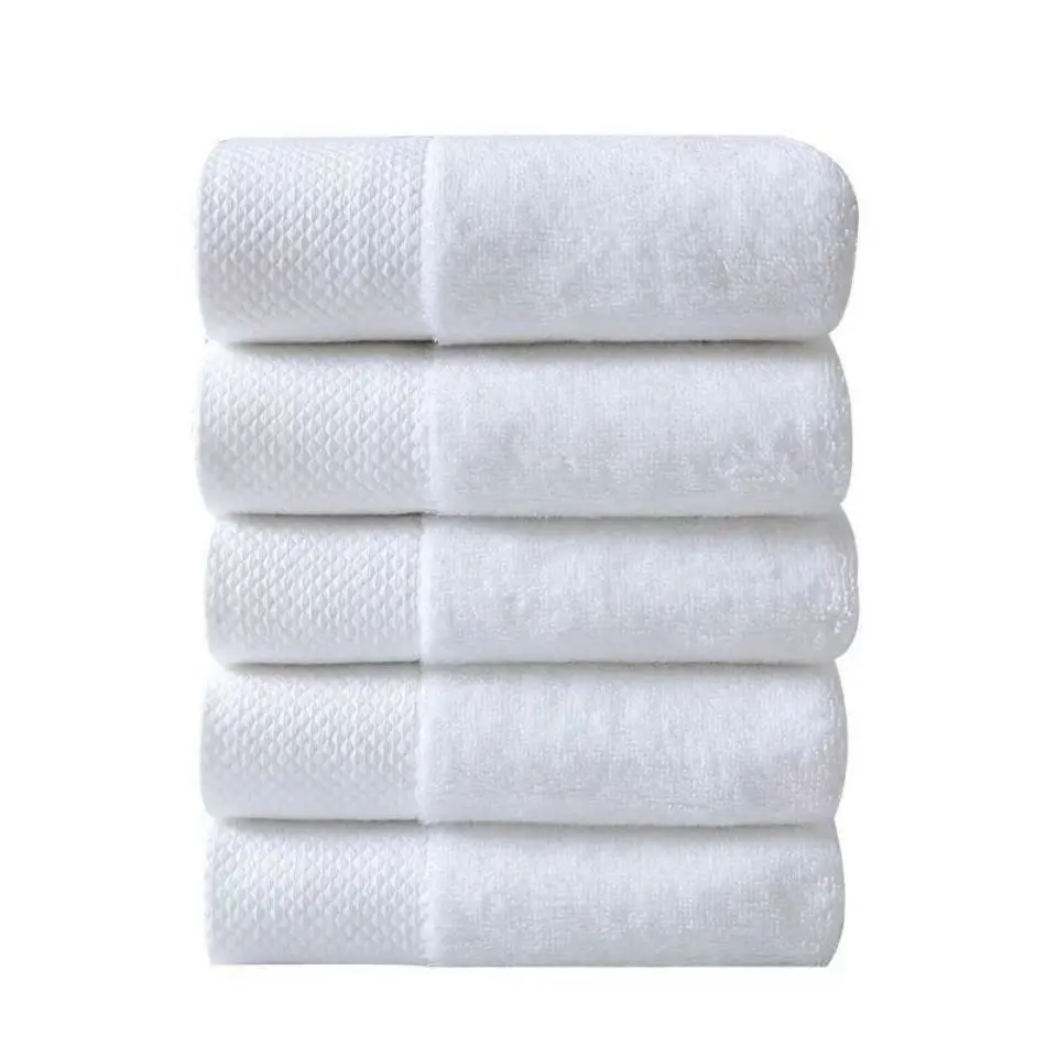 Luxury Hotel Customized Cotton White Towels 600gsm Hand Face Bath Towels Set