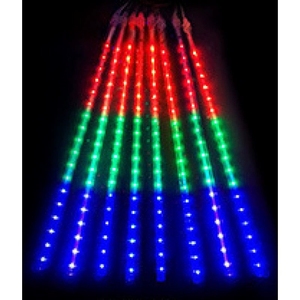 Lampu <span class=keywords><strong>LED</strong></span> Meteor Shower Salju Jatuh untuk Natal Tahan Air 10 Tabung Lampu String Hitam IP65 Taman Luar Ruangan - Product Image 5