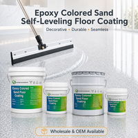 Résine époxy auto-nivelante imperméable à effet marbre, antidérapante, peinture de sol en sable coloré pour sols en béton