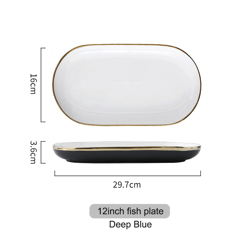 12 inch fish plate white
