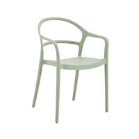 Fauteuil de terrasse extérieur empilable en plastique polypropylène vert confortable