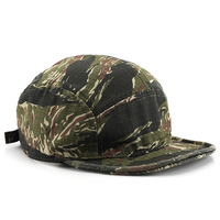 Sombrero de Camuflaje Retro con Diseño de Rayas de Tigre, Visera Plana Corta, Correa Ajustable, Estilo Táctico, Lavado de Algodón, para la Selva