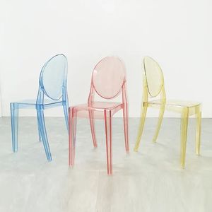 เก้าอี้รับประทานอาหารพลาสติกลายผีทำจากอะคริลิคเฟอร์นิเจอร์สีสดใสสำหรับงานแต่งงานกลางแจ้งทันสมัยแบบนอร์ดิก - Product Image 2