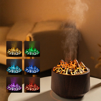 Diffuseur d'huiles essentielles électrique USB en plastique, effet flamme volcanique, humidificateur de table à sept couleurs