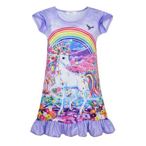 Vêtements pour enfants personnalisés en gros à bas prix, <span class=keywords><strong>pyjama</strong></span> d'été décontracté pour filles, vêtements de nuit à manches courtes, dessin animé <span class=keywords><strong>licorne</strong></span> princesse, respirant - Product Image 3