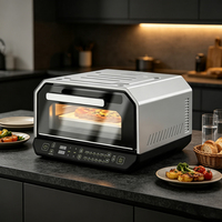 Four à pizza 2 en 1 en acier inoxydable de 13 pouces avec four multifonction pour la cuisine à domicile LPM-602