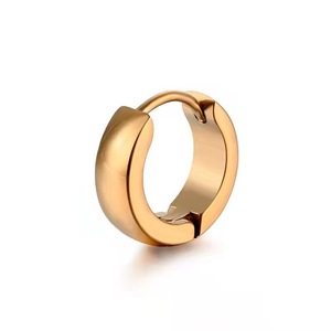 Cambered <strong>Rose</strong> <strong>Gold</strong> Huggie Earrings Trendy Stainless Steel Small <strong>Hoop</strong> for Men and Women Fashion Jewelry - Product Image 6