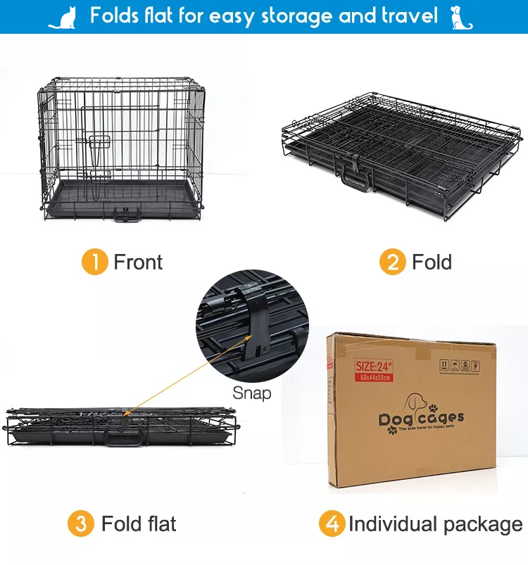 Stainless Steel Collapsible Dog Cage For Large Medium And Small Pet