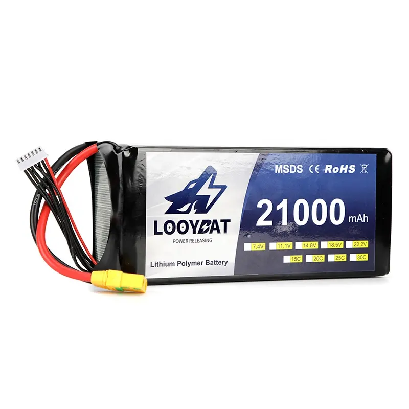 Заводская цена 22,2 В 6S Lipo RC батарея 21000 мАч 1000 раз глубокий цикл перезаряжаемый полимерный чехол маленький MOQ