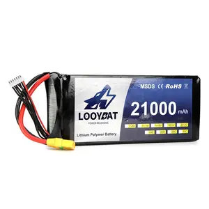 工厂价格22.2V 6s Lipo RC电池21000毫安时1000倍深循环可充电聚合物袋小最小起订量