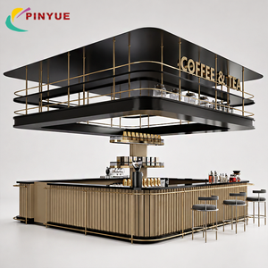 เคาน์เตอร์ร้านกาแฟหรูหราทันสมัย บาร์คาเฟ่เชิงพาณิชย์ ตู้ขายกาแฟแบบกำหนดเองสำหรับห้างสรรพสินค้า อุปกรณ์ตกแต่งร้านค้าปลีกสำหรับร้านกาแฟและชา - Product Image 2