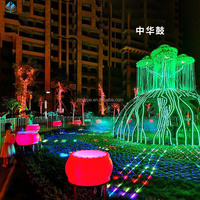 Tambour de nuit interactif électronique pour aire de jeux extérieure Tambour optique dynamique RVB Lumières d'éclairage paysager pour parc d'attractions