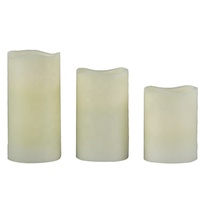 Ensemble de 3 bougies de décoration pour la maison, blanc chaud, scintillant, sans flamme, en gros