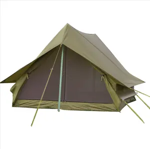 आउटडोर दो-व्यक्ति डेरा डाले हुए लॉज तम्बू के साथ भारी कपास शिविर ओरी तम्बू भारतीय तम्बू yurt