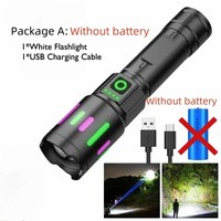 Linterna LED de Mano de 1200-5000 Lúmenes, Linterna de Mano para Exteriores de 1200 Lúmenes /P50/P70, Linterna Impermeable con Zoom