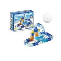 Train électrique sur rail, 40 pièces, en plastique ABS, jouet pour enfants unisexe, ensemble de blocs de construction modulaires à assembler soi-même, thème requin, pour les enfants de 5 à 7 ans