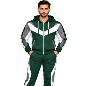 Conjunto Deportivo Personalizado al por Mayor para Hombre, Sudadera con Cremallera y Pantalones Jogger de Algodón y Spandex, Traje Holgado de Felpa, Ropa Deportiva OEM - Product Image 1
