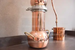 ZJ Mini distillateur d'huile essentielle de feuille de clou de girofle Rose tout en cuivre, lavande, chanvre, bois d'agar, Hydrolat