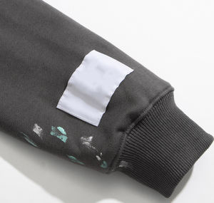 Calidad superior 100% algodón ropa de hombre galerías acuarela tinta pintada a mano salpicada carta Depttes Sudadera con capucha para hombres - Product Image 5