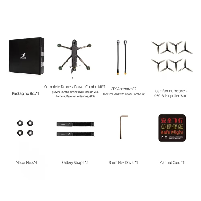 HGLRC Nblade PRO 7inch FPV Drone Long Range Quadcopter - Power Kit / Analog / O4 Pro Toys for Boys RC