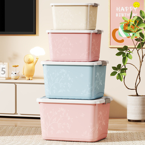 <span class=keywords><strong>Caja</strong></span> de Almacenamiento de Gran Capacidad Haogle, Nuevo Diseño, Organizador de Juguetes, Aperitivos y Ropa para el Hogar, Contenedor de Almacenamiento de Plástico con Tapa - Product Image 1