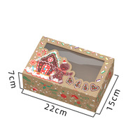 Boîtes à gâteaux en papier kraft de Noël avec fenêtre transparente, boîte d'emballage pour cupcakes, mousses et desserts pour les fournitures de pâtisserie de fête de Noël