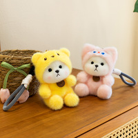 En gros, Nouveau design Porte-clés en peluche pour enfants, jouet câlin format paume, figurine ours, idéal pour cadeaux