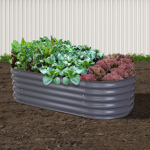 Potager surélevé ovale en acier galvanisé durable - Design moderne et écologique pour la culture de légumes et d'herbes à domicile - Product Image 3