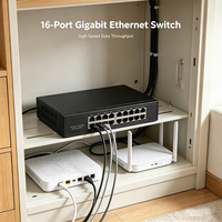 Switch Jaringan Gigabit Profesional 16 Port 1000Mbps Berkinerja Tinggi Tanpa Manajemen Komunikasi Full-Duplex/Half-Duplex