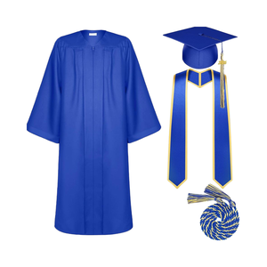 Setelan Jubah Wisuda Dewasa Unisex 2025 dengan Topi dan Rumbai, Seragam Sekolah Matte untuk Perguruan Tinggi dan Sekolah Menengah, Terbuat dari 100% Poliester Tigeen - Product Image 1