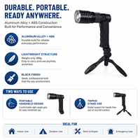 Lampe torche LED T6 rechargeable par USB W534, en alliage d'aluminium + ABS, étanche IP54, batterie 18650, 100-1000 lumens, logo personnalisé, camping, EDC