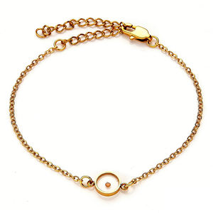 Bracelet à maillons minimaliste en acier inoxydable plaqué or véritable pour femme, bijou de foi <span class=keywords><strong>Graine</strong></span> de moutarde, résistant au ternissement - Product Image 6