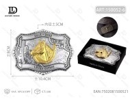 Fibbia per Cintura Grande Irregolare in Argento Opaco Nero 5.0cm in Lega Placcata Stile Western - Product Image 3