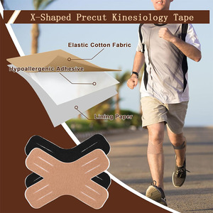 Cinta adhesiva <span class=keywords><strong>de</strong></span> kinesiología precortada en forma <span class=keywords><strong>de</strong></span> X, cinta deportiva <span class=keywords><strong>para</strong></span> rodillas, tobillos, hombros, alivio del <span class=keywords><strong>dolor</strong></span> muscular y soporte articular - Product Image 4