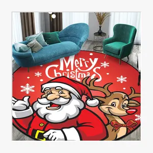3D Christmas Round Area Rug Floor Mat Living Room Carpet Polyester rugs Dropshipping alfombras para sala