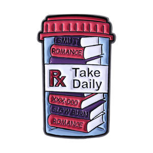 4 estilos serie de lectura píldoras reloj de arena broche amor lectura <span class=keywords><strong>tomar</strong></span> diario libresco biblioteca insignias esmalte suave solapa Pin - Product Image 6