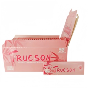 กระดาษมวนบุหรี่ TRUCSON สีชมพู ขนาด 1 1/4  ทำจากเส้นใยพืชธรรมชาติ  ไหม้ช้า  ไม่มีสี  ไม่มีคลอรีน  50 แผ่น/เล่ม, 50 เล่ม/กล่อง - Product Image 5