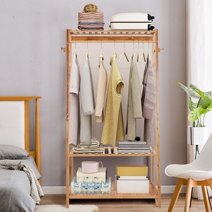 Bambou Vêtements <span class=keywords><strong>Rail</strong></span> Stand Vêtements Rack De Stockage <span class=keywords><strong>Étagère</strong></span> De Chaussures pour La Maison Chambre - Product Image 2