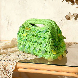 Tshirt iplik tığ çanta el yapımı pullu düğün kadınlar için el çantası akşam çanta - Product Image 3