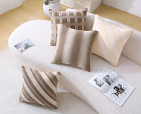 Housse de coussin de luxe en microfibre jacquard à motif géométrique 45x45, style nordique moderne, pour la maison et l'hôtel