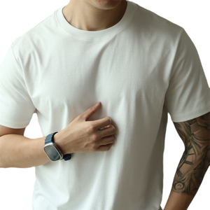 T-shirt 100% anni '50 in cotone suima con ammoniaca in tessuto doppio lato 220gsm 190gsm nero - Product Image 6